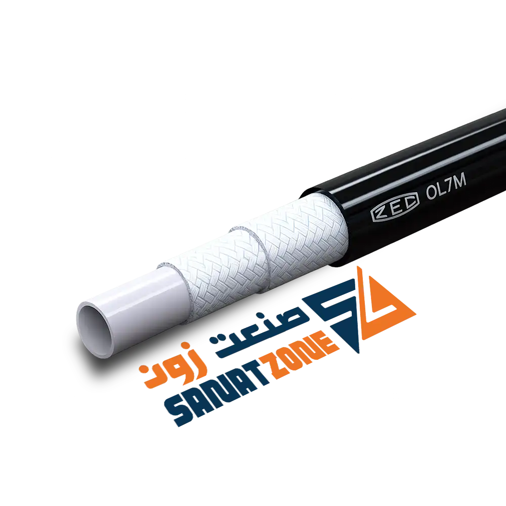 شیلنگ ترموپلاستیک مشکی سه لا نخ داخل تفلون 1/4" ZEC OL7M