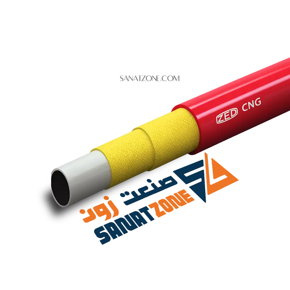 شیلنگ ترموپلاستیک قرمز چهار لا نخ داخل تفلون 1/4"  ZEC CNGM