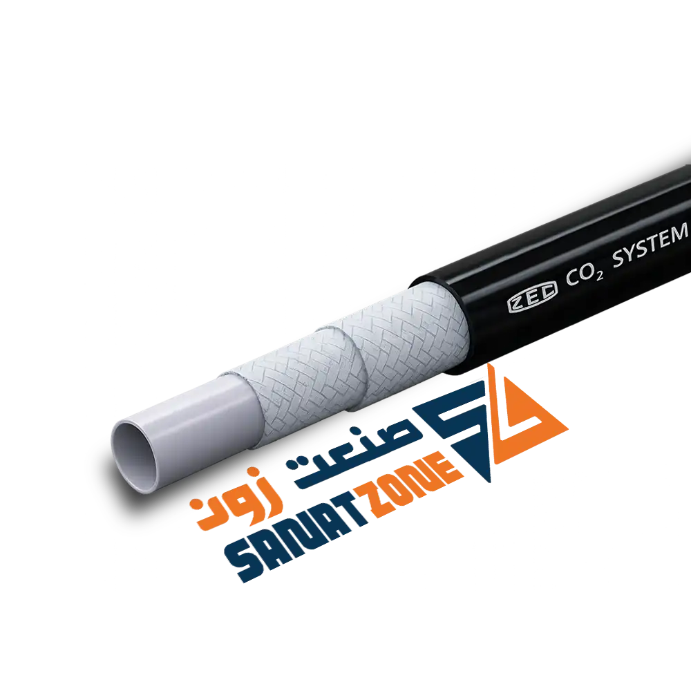 شیلنگ ترموپلاستیک مشکی دو لا نخ داخل تفلون 1/4" zec ol7 CO2