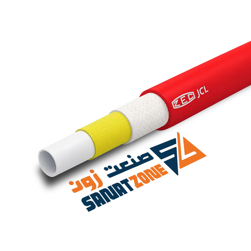 شیلنگ ترموپلاستیک قرمز دو لا نخ داخل تفلون 1/4" ZEC JCL