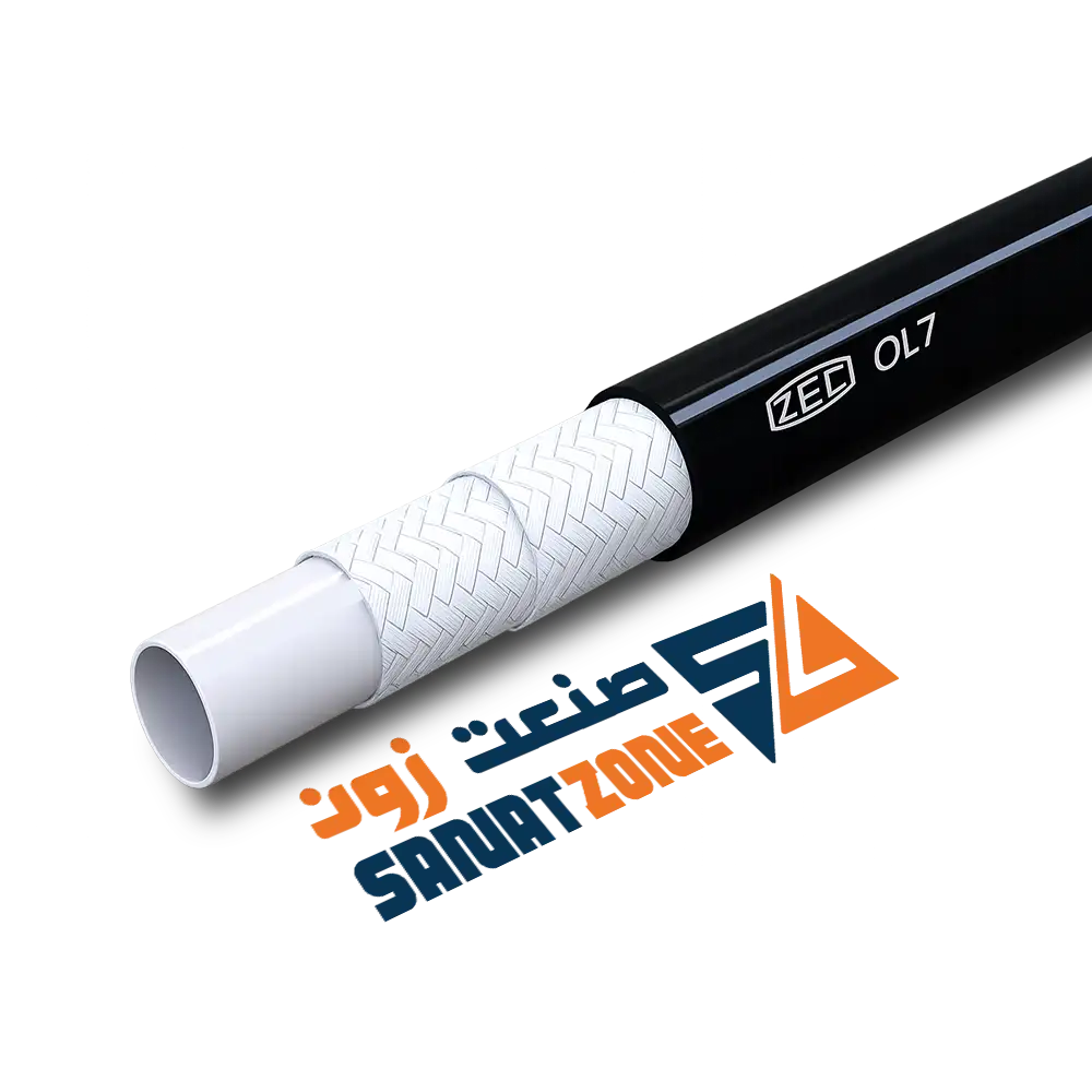 شیلنگ ترموپلاستیک مشکی دو لا نخ داخل تفلون 3/16" ZEC OL7