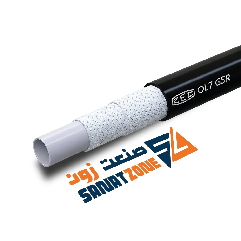 شیلنگ ترموپلاستیک مشکی دو لا نخ داخل تفلون 3/16" ZEC OL7GSR