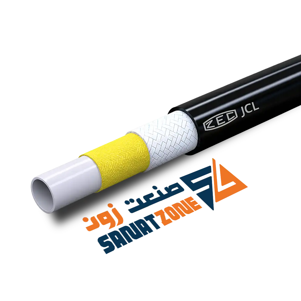 شیلنگ ترموپلاستیک مشکی دو لا نخ داخل تفلون 1/8" ZEC JCL