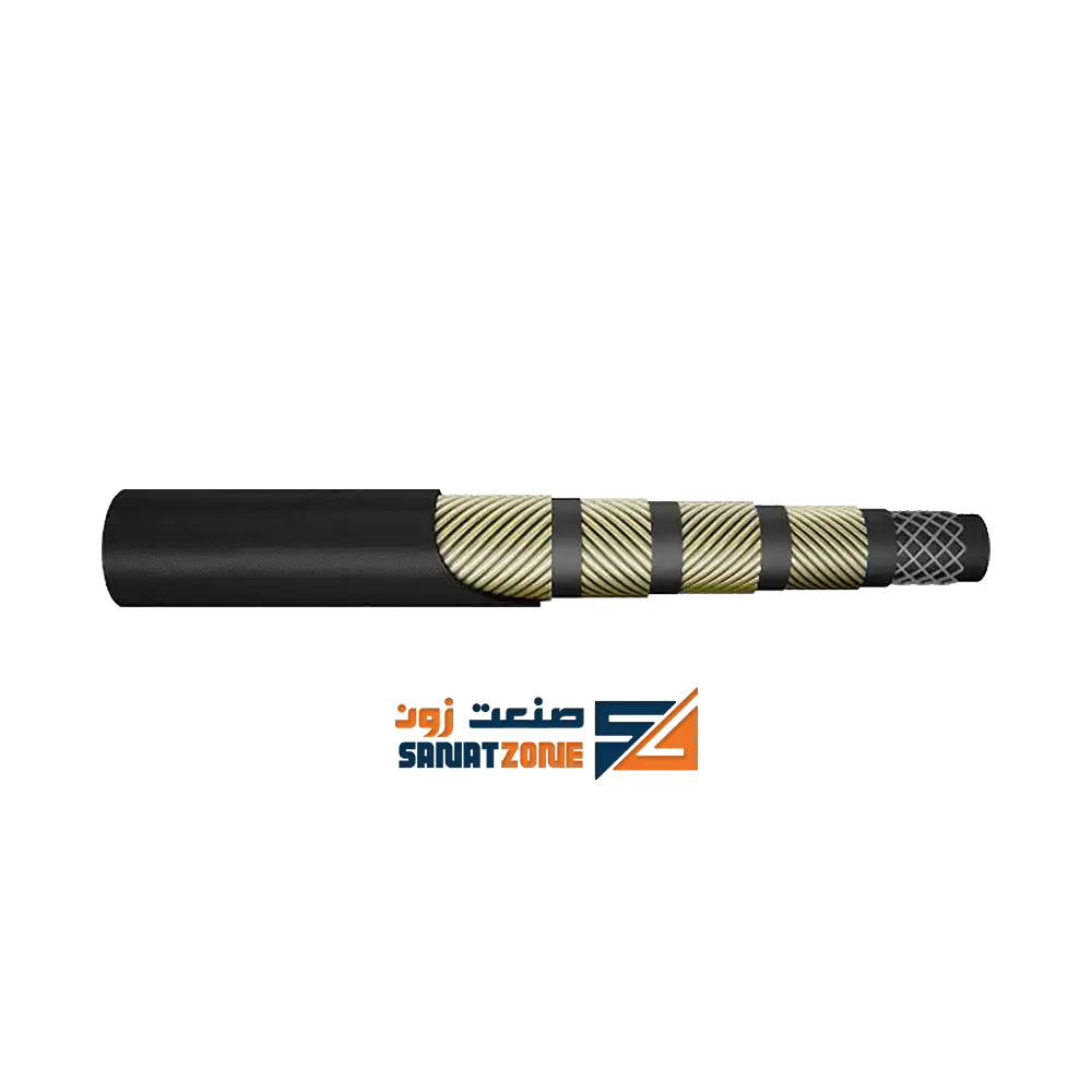 شیلنگ هیدرولیک چهار لا سیم 1" 420 بار hyso-flex با مگا کاور